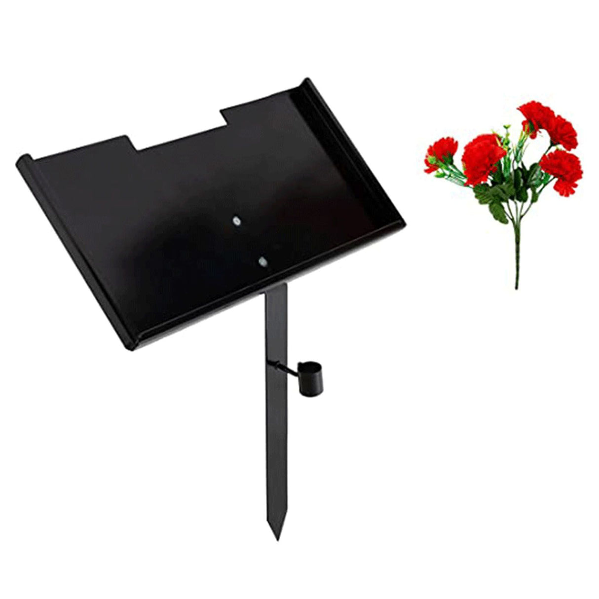 Grave Marker Stand Marker Holder Iron Anti Fade Easy Assembly Matte Finish Drain Hole Memorial Stone Plaque Stand for Loved Ones Pets