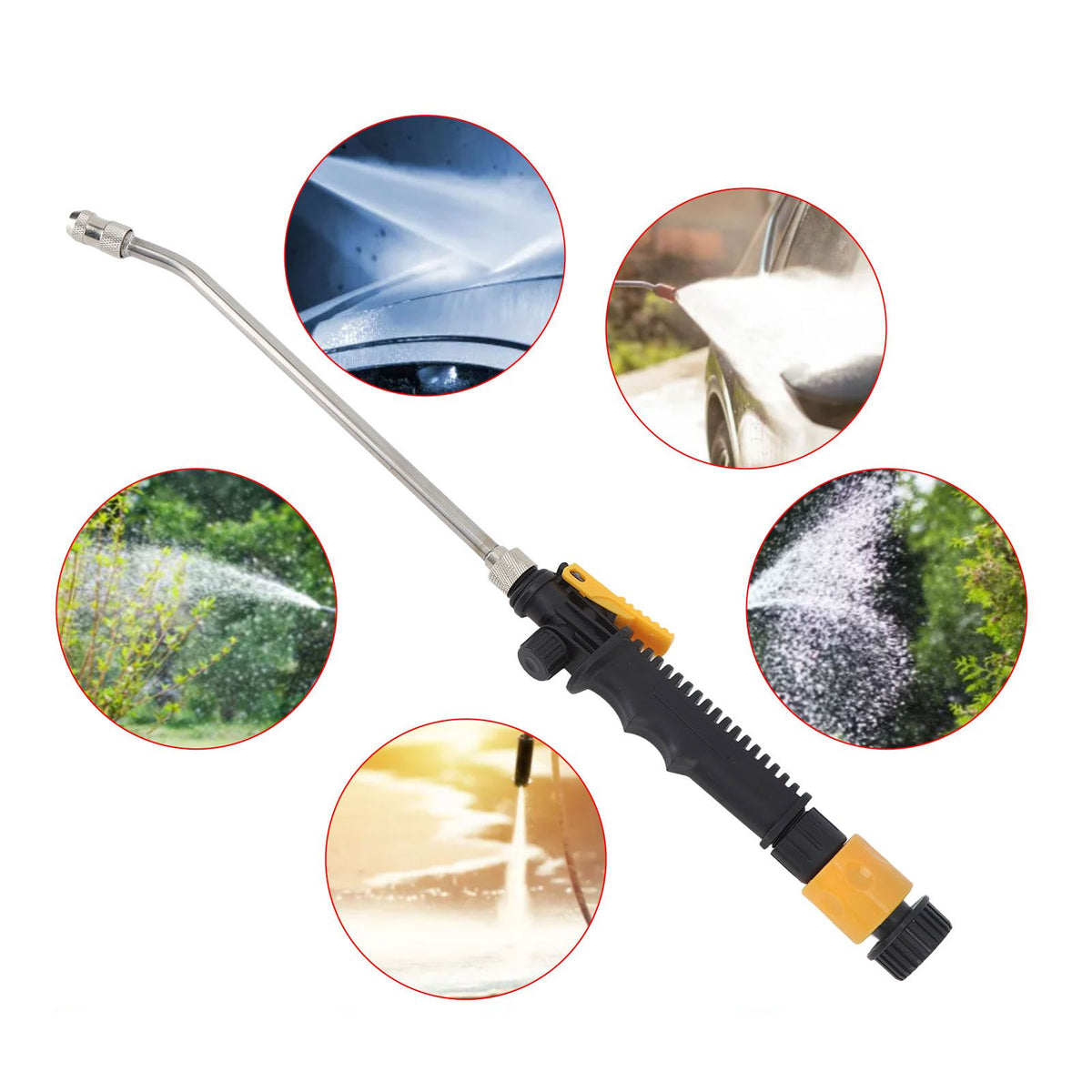 Mist Watering Wand G3/4 Internal Thread Stainless Steel Plastic Non Slip Press Type Spray Wand for Lawn and Garden