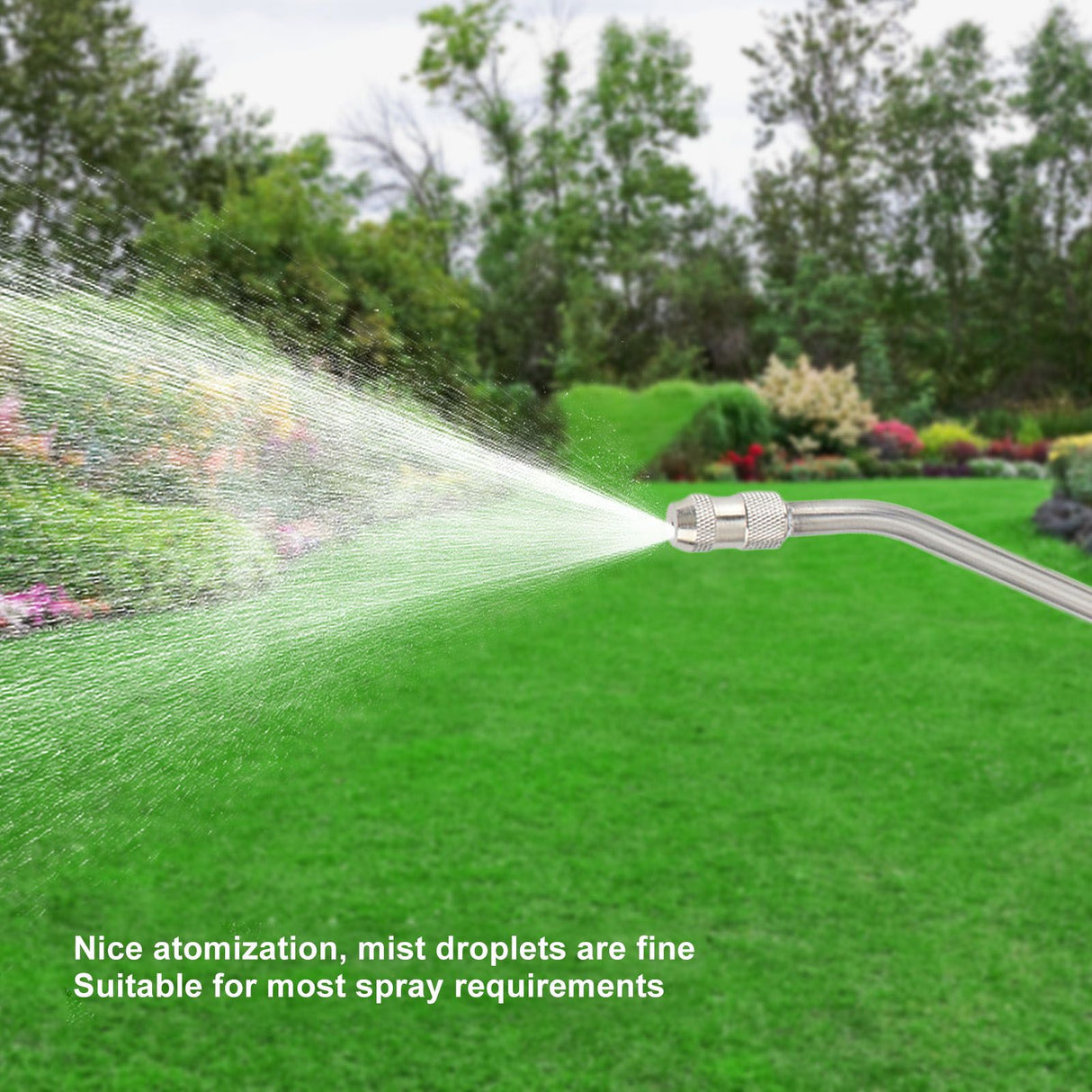 Mist Watering Wand G3/4 Internal Thread Stainless Steel Plastic Non Slip Press Type Spray Wand for Lawn and Garden