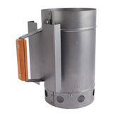 Grill Chimney Starter Wood Handle Compact Barbecue Chimney Starter for Outdoor Cooking Camping - Front View