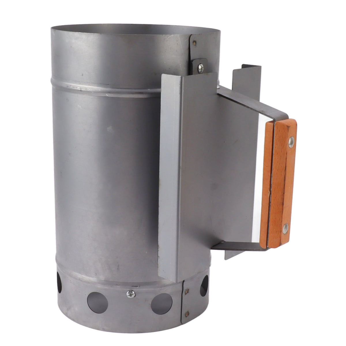 Grill Chimney Starter Wood Handle Compact Barbecue Chimney Starter for Outdoor Cooking Camping