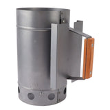 Grill Chimney Starter Wood Handle Compact Barbecue Chimney Starter for Outdoor Cooking Camping