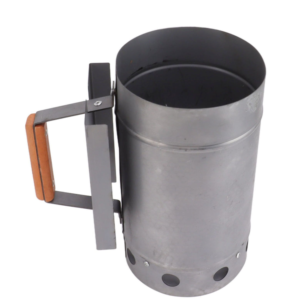 Grill Chimney Starter Wood Handle Compact Barbecue Chimney Starter for Outdoor Cooking Camping