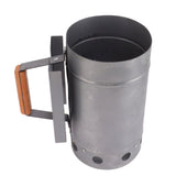 Grill Chimney Starter Wood Handle Compact Barbecue Chimney Starter for Outdoor Cooking Camping