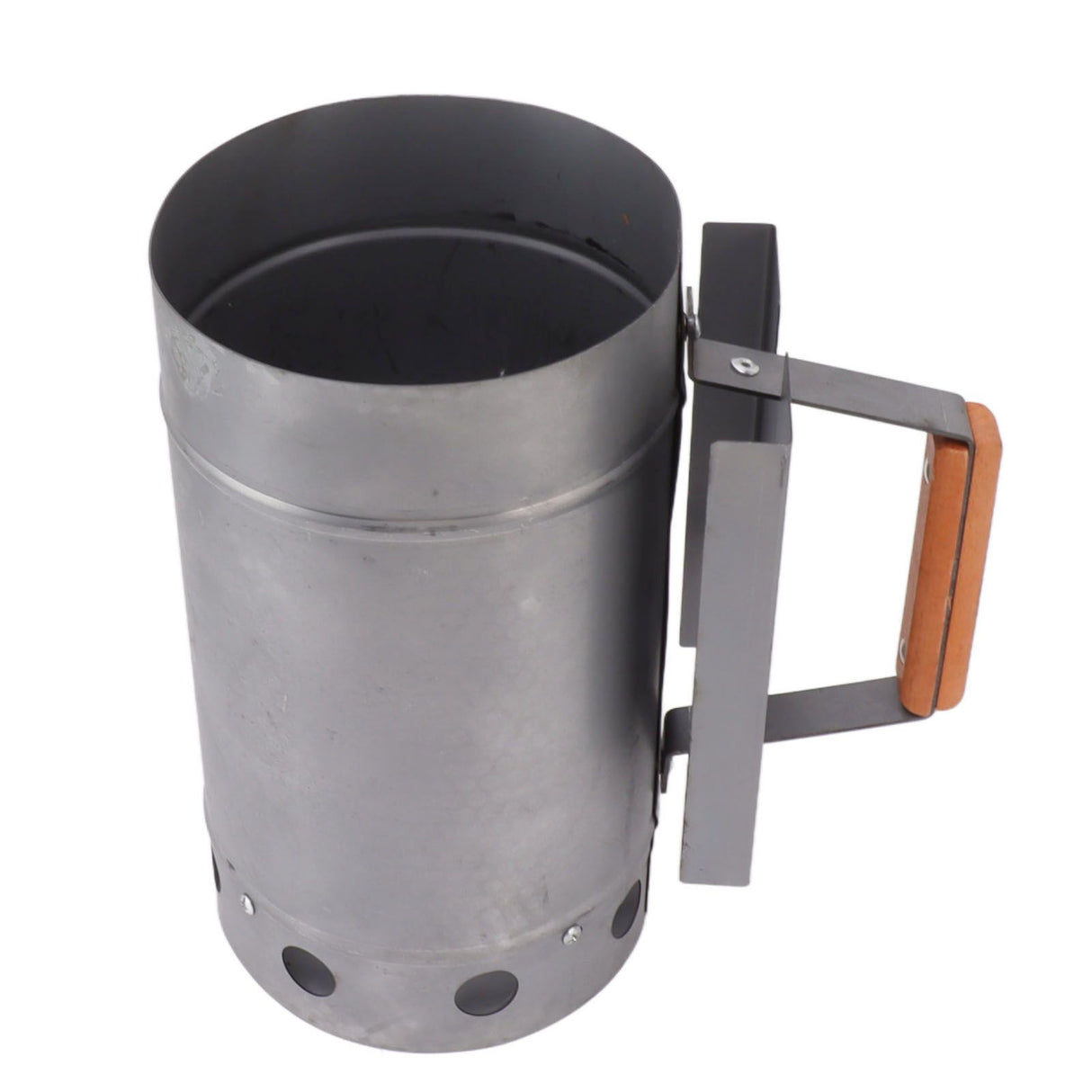 Grill Chimney Starter Wood Handle Compact Barbecue Chimney Starter for Outdoor Cooking Camping
