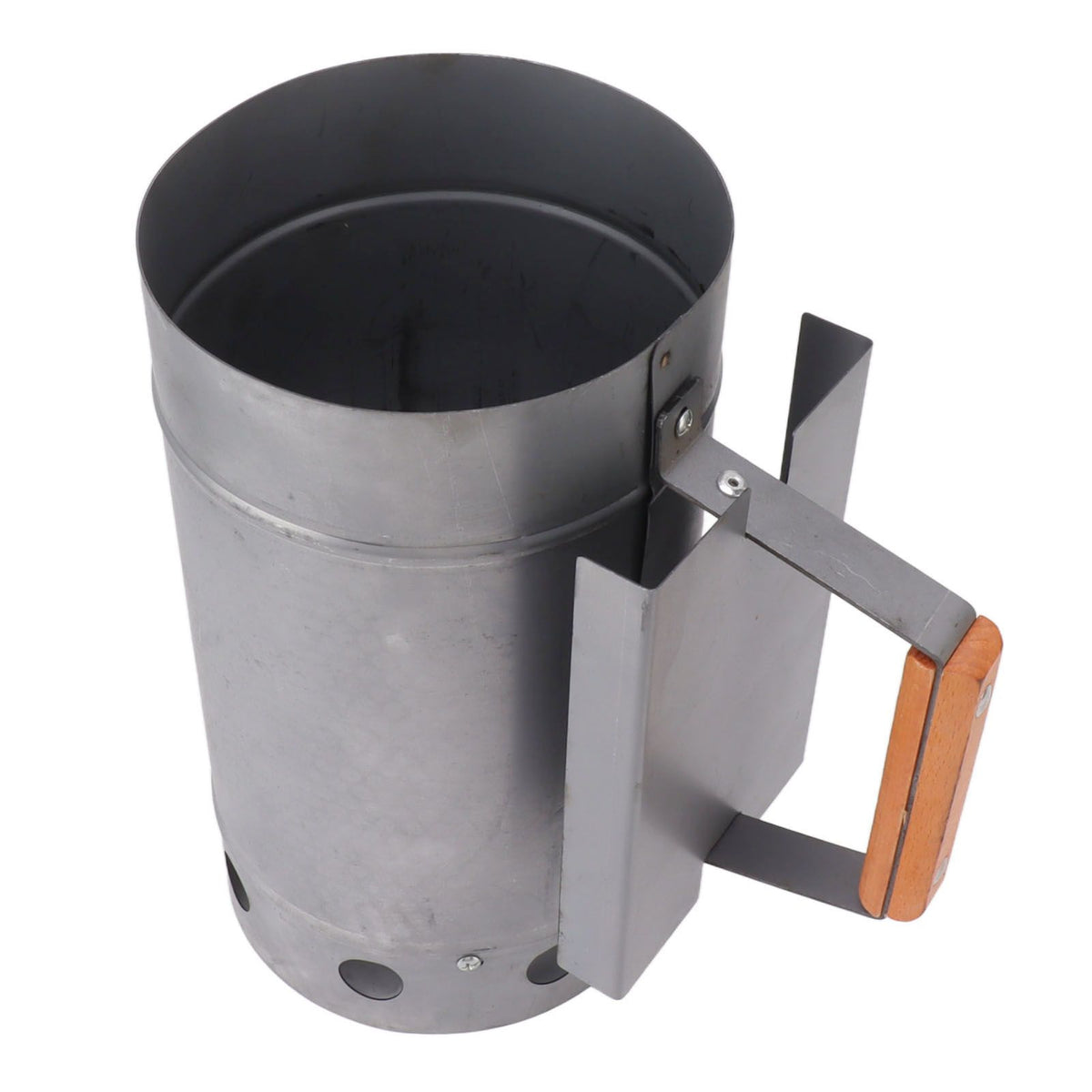 Grill Chimney Starter Wood Handle Compact Barbecue Chimney Starter for Outdoor Cooking Camping