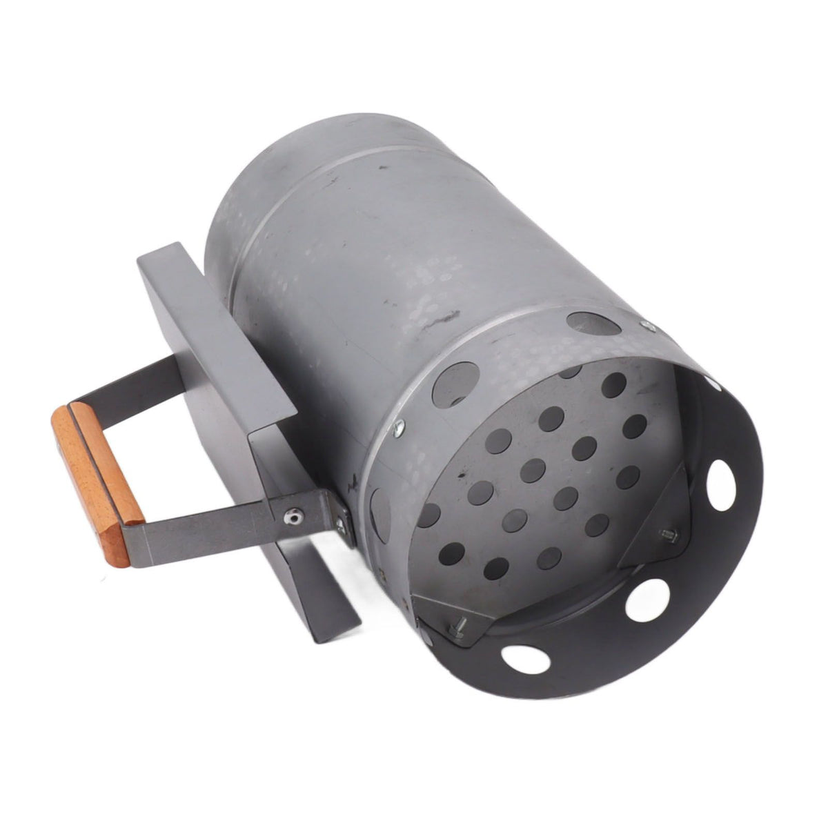 Grill Chimney Starter Wood Handle Compact Barbecue Chimney Starter for Outdoor Cooking Camping