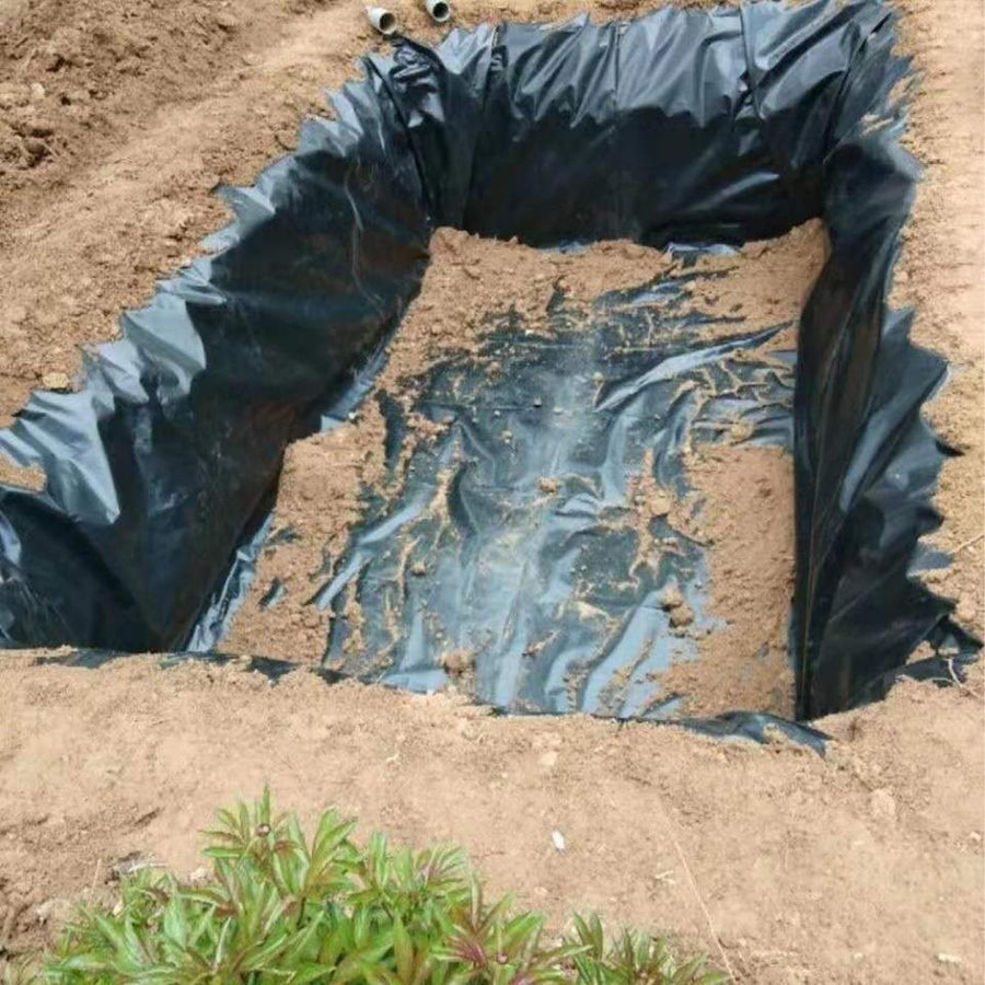 Black Pond Liner PE Durable Pond Liner for Waterfall Fish Ponds Garden Fountain