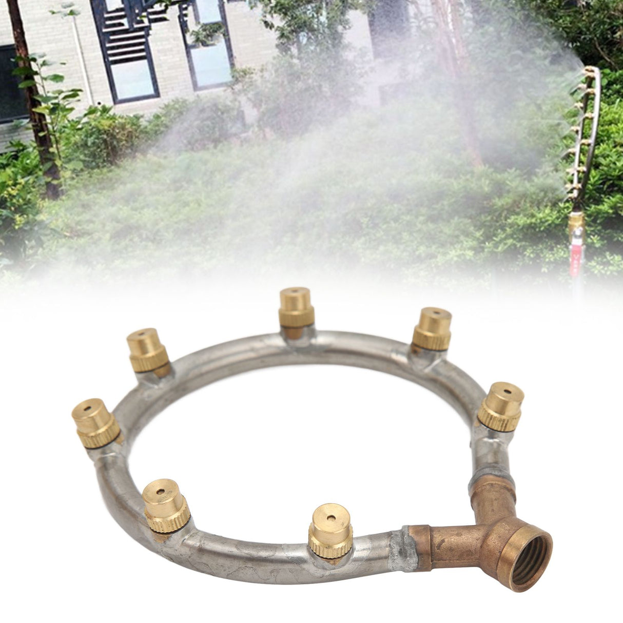 Multifunctional Annular Nozzle G3/8 Female Thread Multi Head Ring Shaped Atomizing Nozzle for Garden Agricultural Irrigation 7 Head