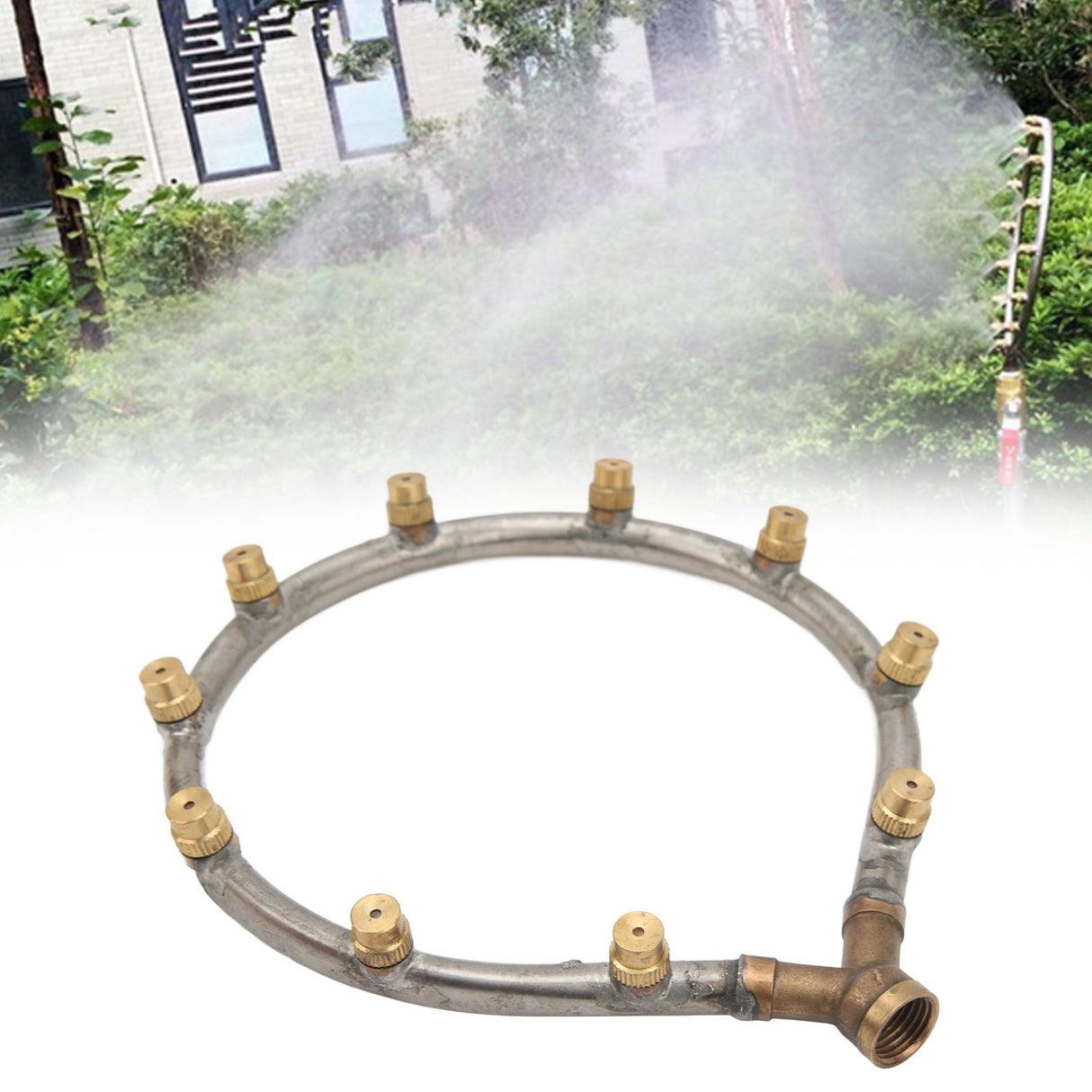 Multifunctional Annular Nozzle G3/8 Female Thread Multi Head Ring Shaped Atomizing Nozzle for Garden Agricultural Irrigation 10 Head