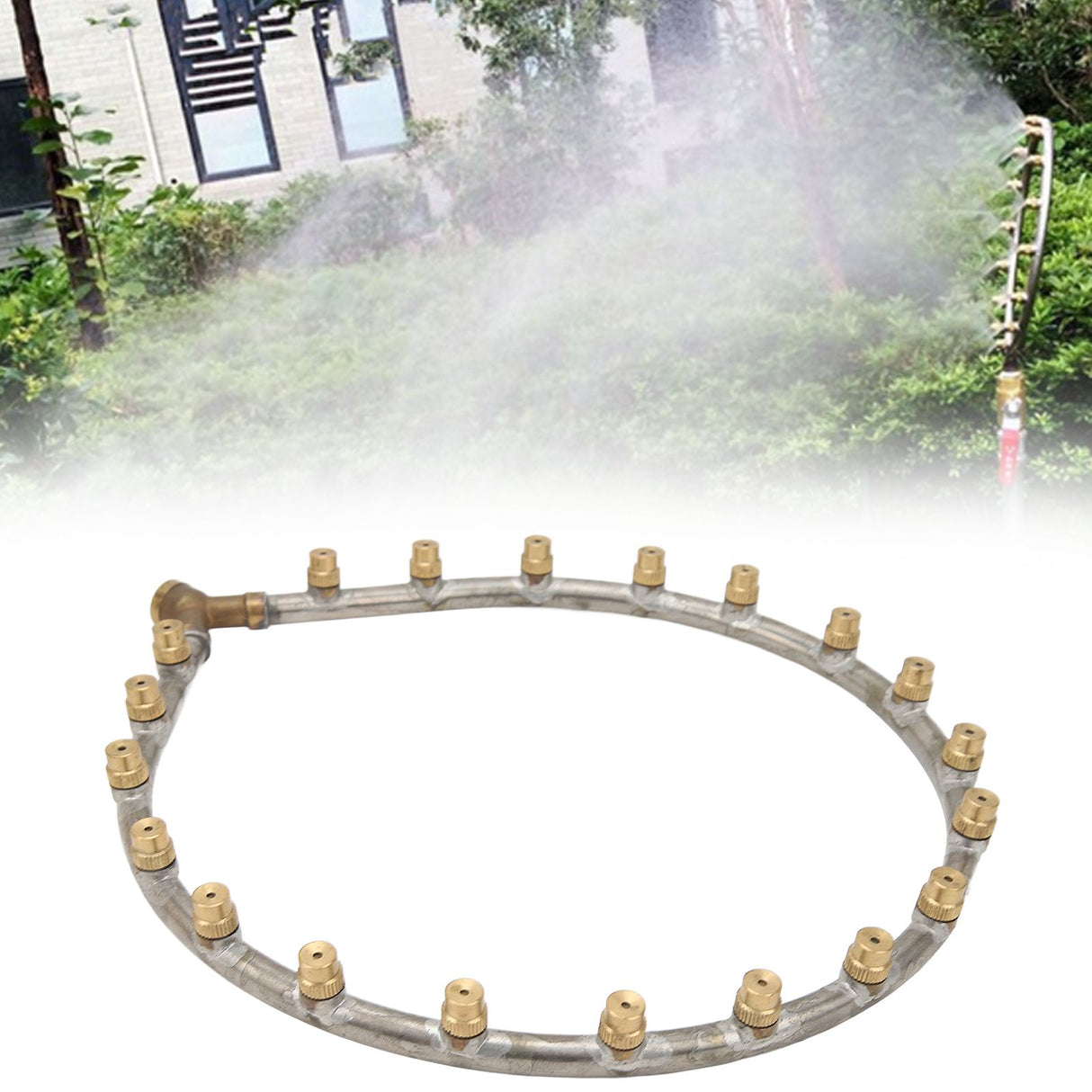 Multifunctional Annular Nozzle G3/8 Female Thread Multi Head Ring Shaped Atomizing Nozzle for Garden Agricultural Irrigation 20 Head