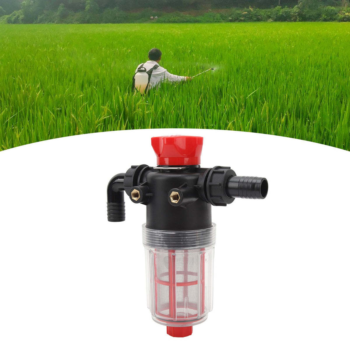 Water Pump Strainer Filter with 60 Mesh Stainless Steel Filter Screen High Flow Pipeline Filter Transparent Design 25mm Interface ( G1 Pipe)