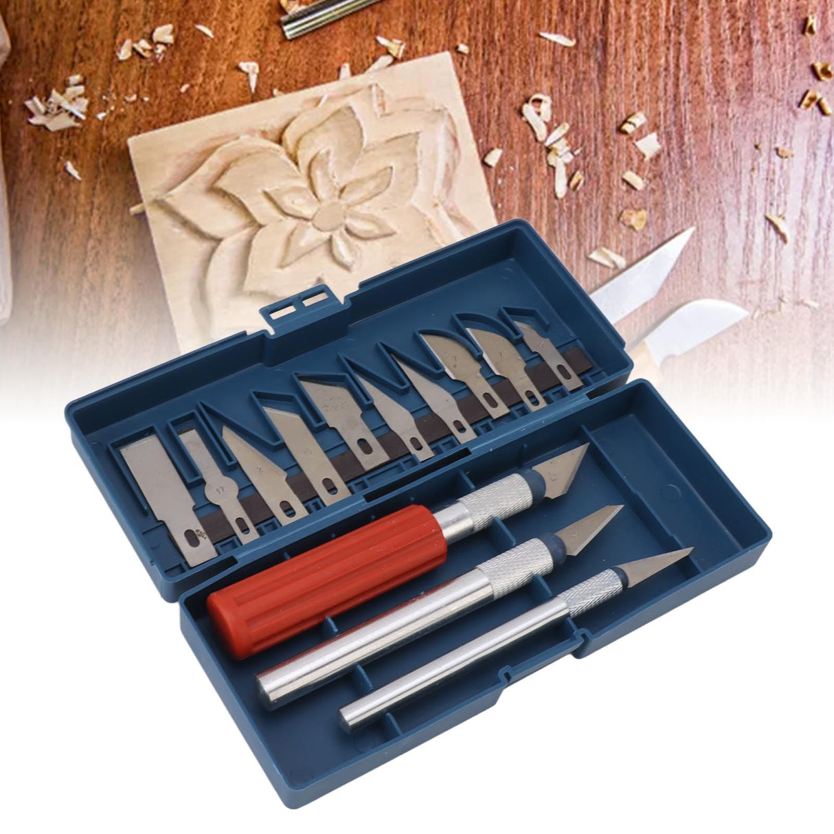 13Pcs Carving Chisel Set Steel Hand Hold Woodworking Whittling Cutter Portable Carving Tools