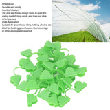 100PCS Greenhouse Clamp Plastic Double Head Shading Garden Hoop Greenhouse Clip Fiberglass Gardening Supplies 6mm Light Green