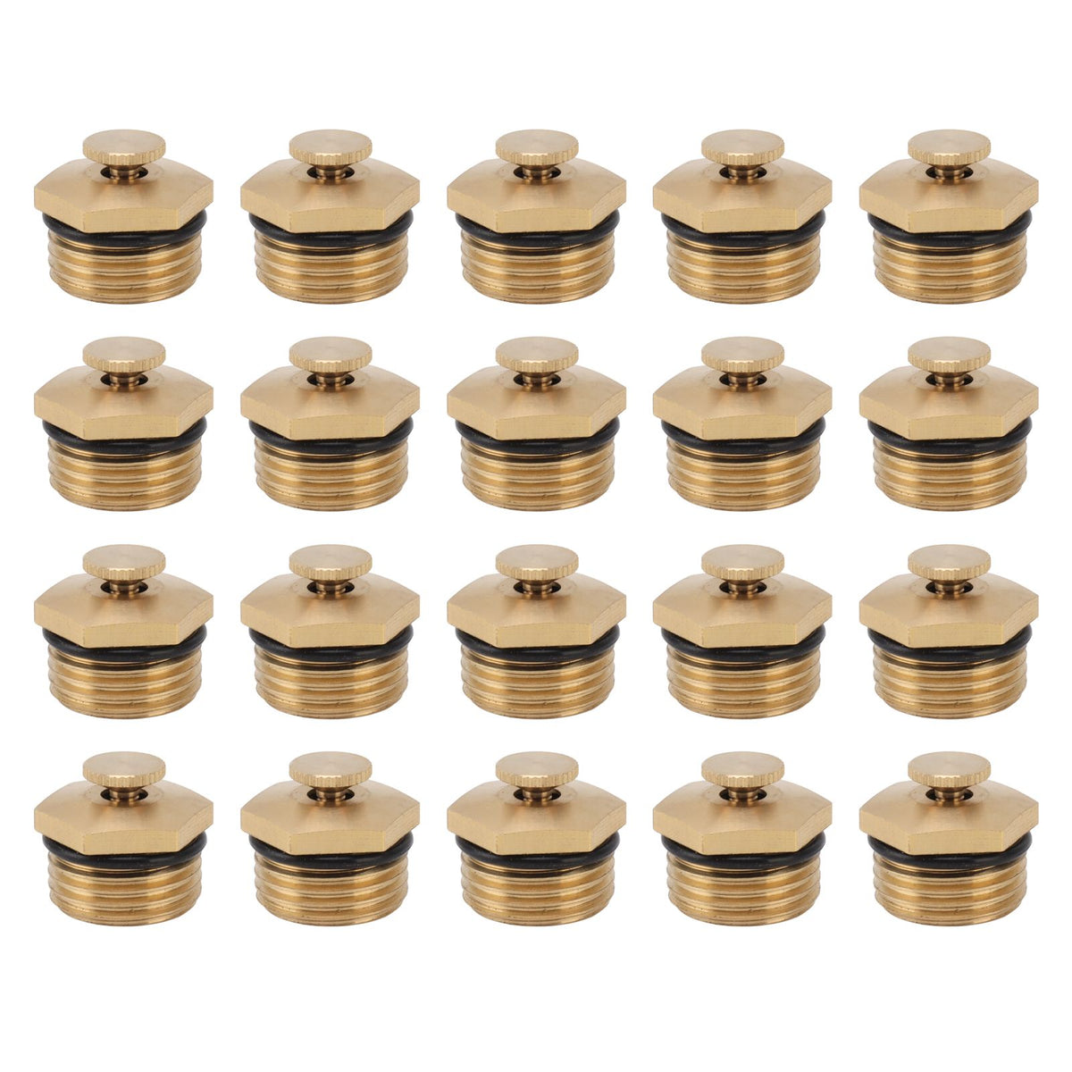 20PCS Brass Misting Nozzles 1/2 Inch Adjustable Dust Removal Cooling Atomizers Nozzles for Lawn Garden
