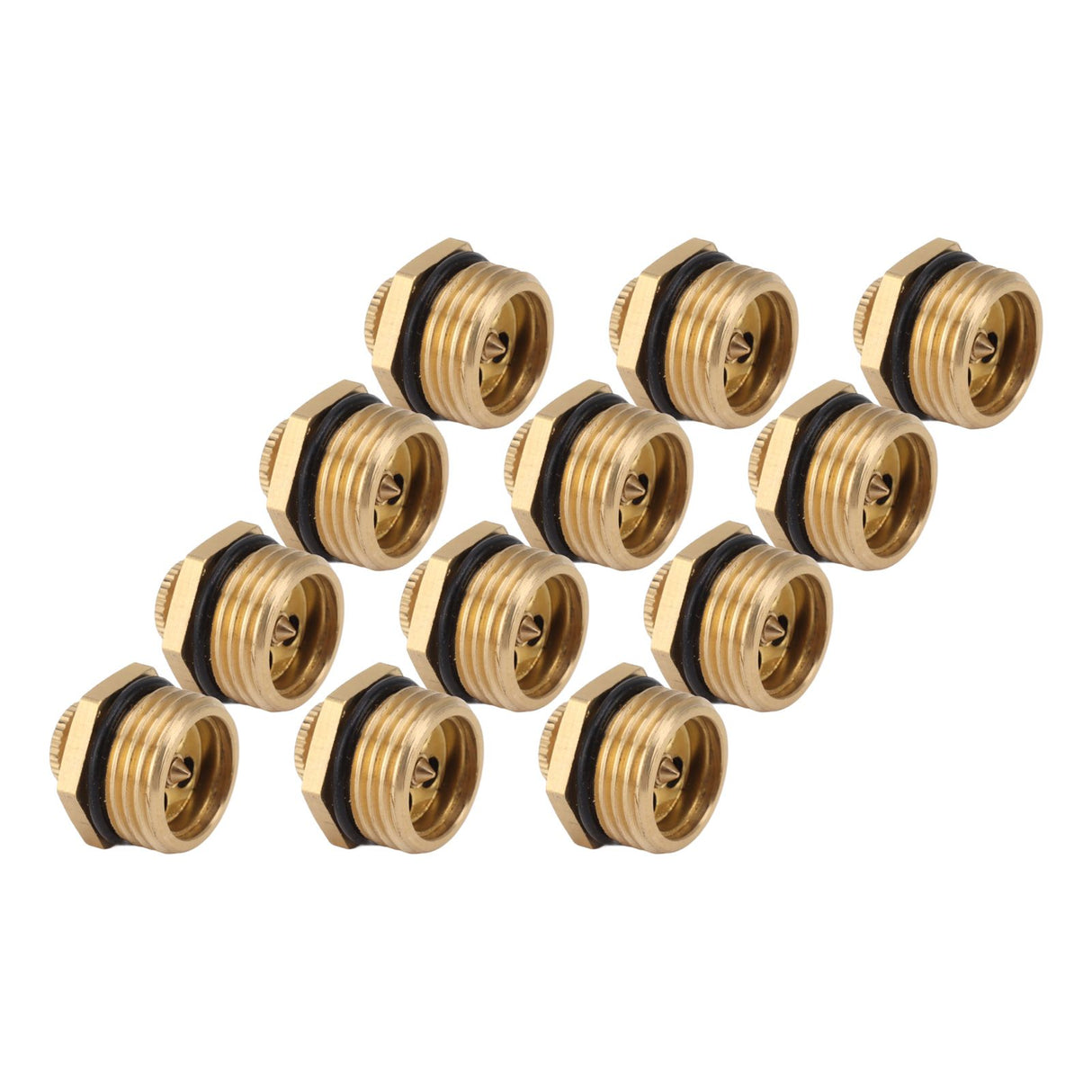 20PCS Brass Misting Nozzles 1/2 Inch Adjustable Dust Removal Cooling Atomizers Nozzles for Lawn Garden