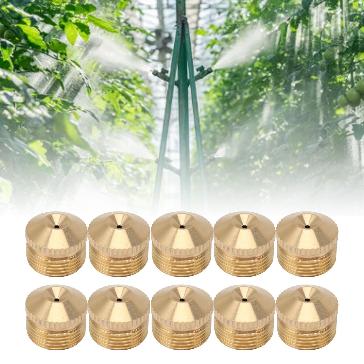 10pcs Brass Misting Nozzles Fog Sprinkler Head for Factory Site Coal Mine Garden Lawn Cooling System G3/4 Inch