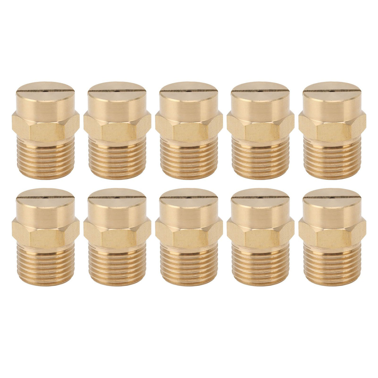 10PCS Directional Slot Nozzle Brass Cooling Misting Rustproof Heat Resistant Water Hose Nozzle for Lawns Vegetable Gardens 4 Point Thread