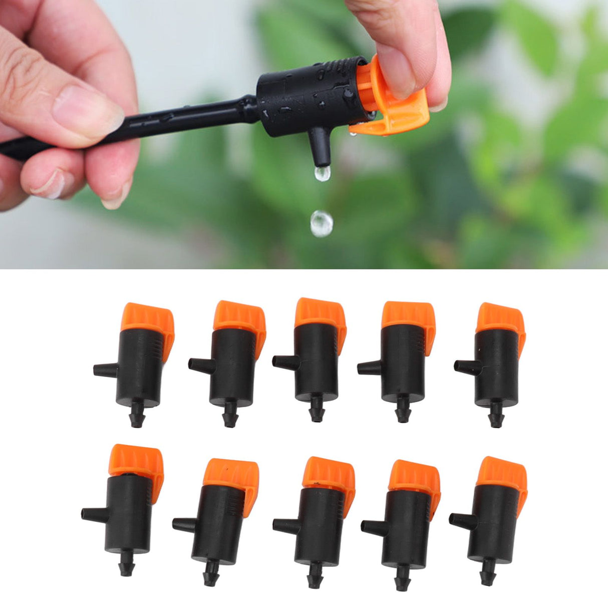 10 Pcs Irrigation Drippers 0 to 200L Adjustable Drip Emitters Micro Spray Water Flow Irrigation Sprinkler Drip Watering System Parts