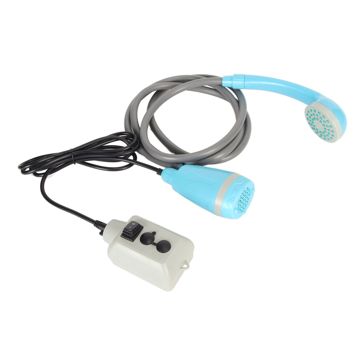 Portable Outdoor Shower Kit USB Rechargeable Camping Shower Set with Water Pump Blue