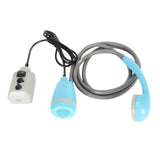 Portable Outdoor Shower Kit USB Rechargeable Camping Shower Set with Water Pump Blue