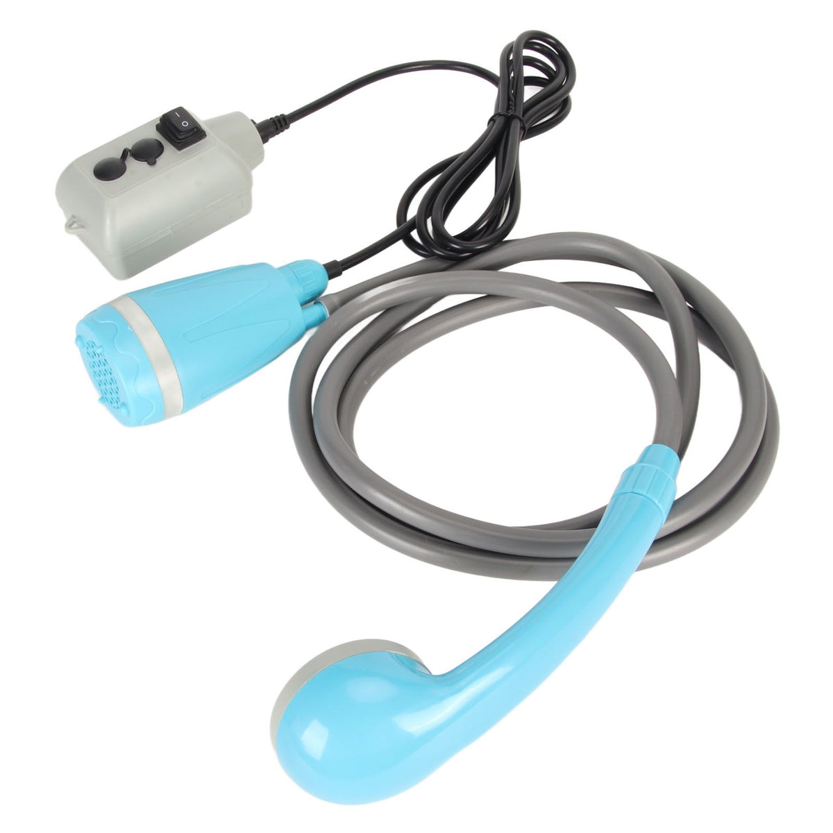 Portable Outdoor Shower Kit USB Rechargeable Camping Shower Set with Water Pump Blue
