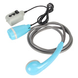Portable Outdoor Shower Kit USB Rechargeable Camping Shower Set with Water Pump Blue - Rear View