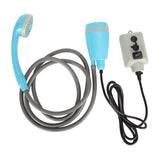 Portable Outdoor Shower Kit USB Rechargeable Camping Shower Set with Water Pump Blue