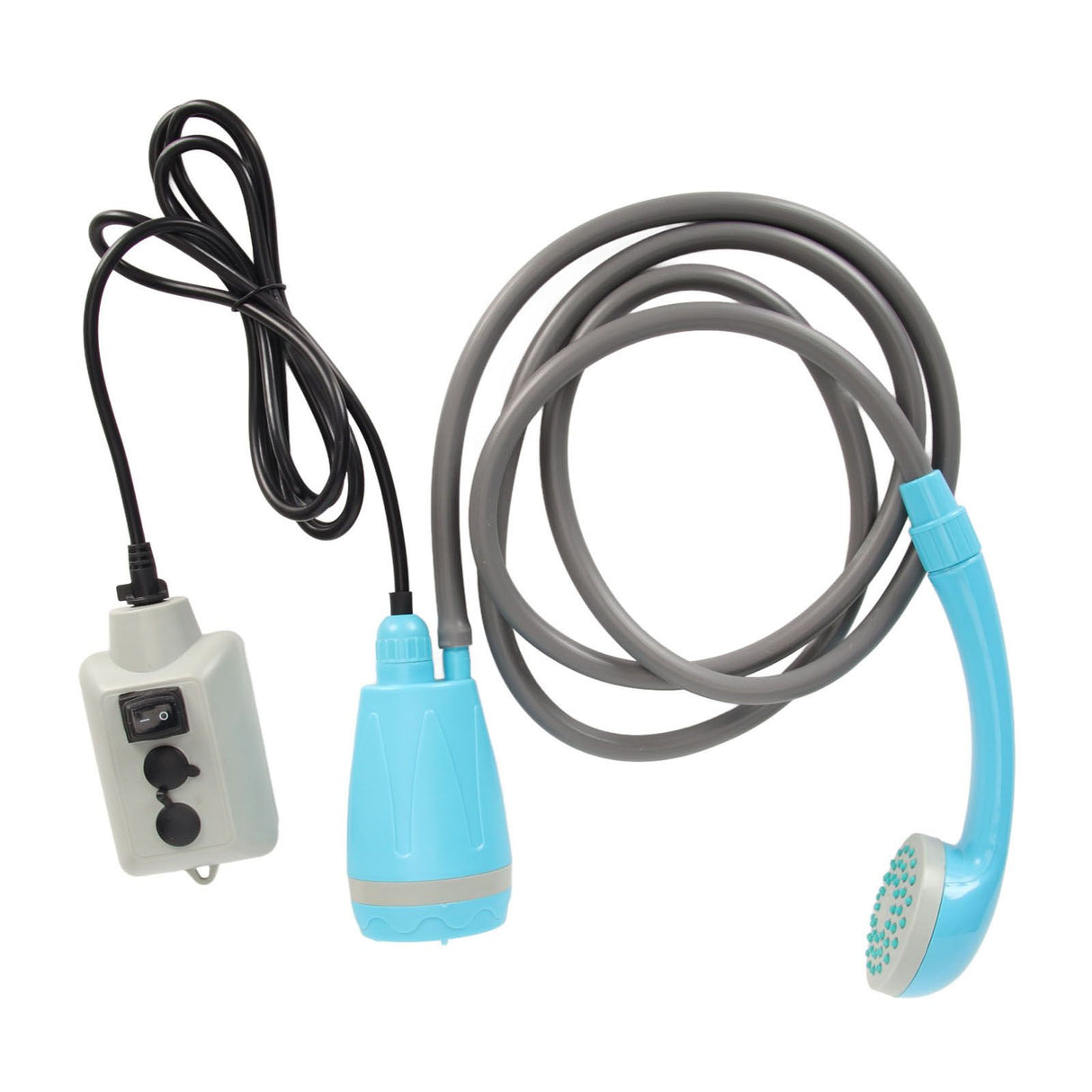 Portable Outdoor Shower Kit USB Rechargeable Camping Shower Set with Water Pump Blue