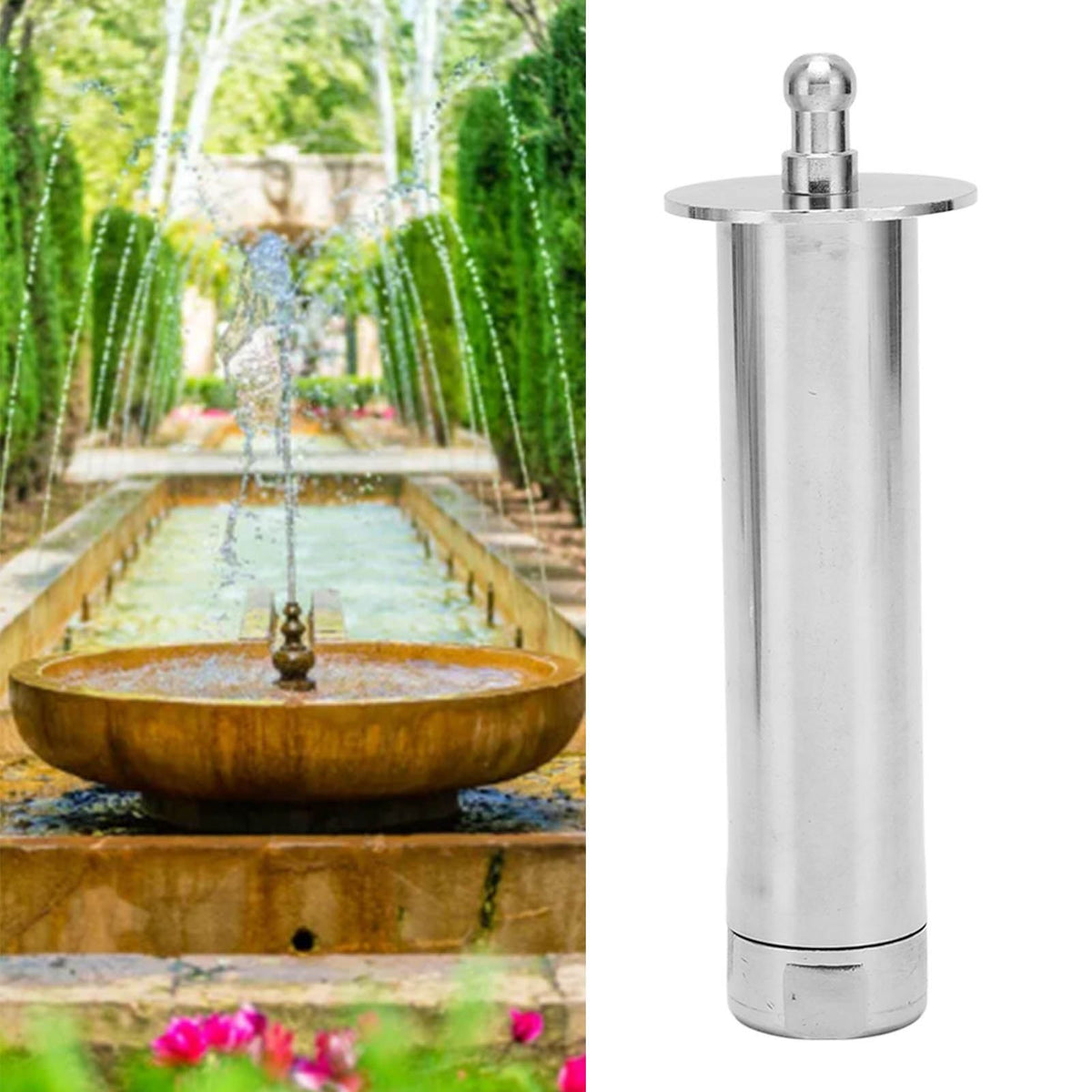 Fountain Nozzle Head G3/4 Female Thread Stainless Steel Mushroom Water Spray Head Pond Sprinkler for Garden Pool Landscaping Silver