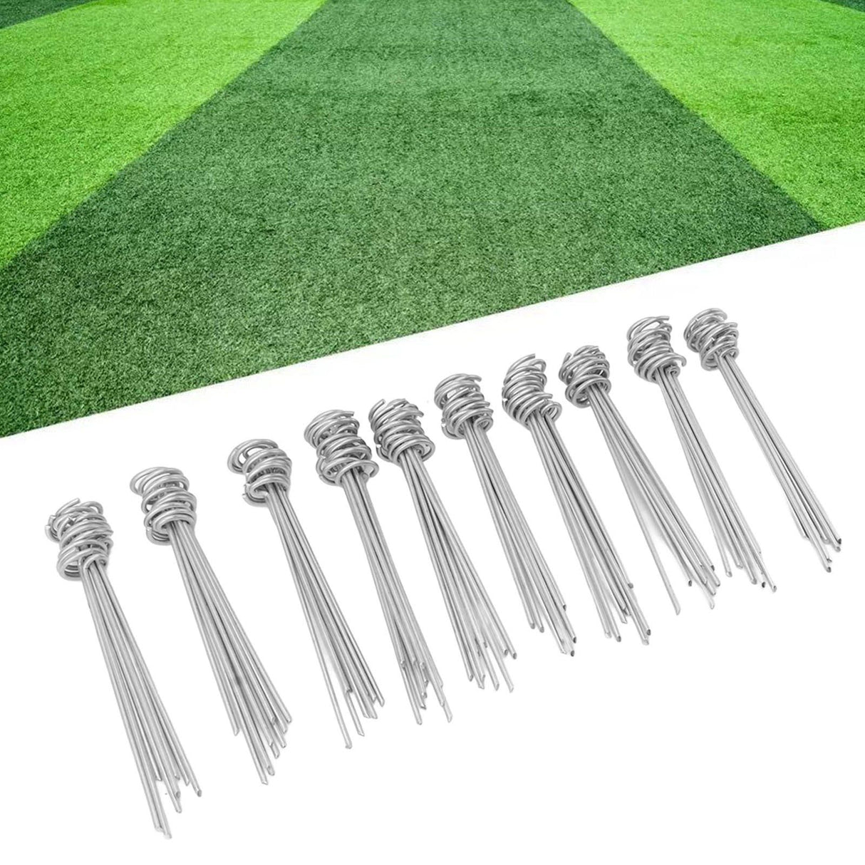 100PCS Ground Nail Galvanized Iron Rust Proof Artificial Turf Stakes for Weed Barriers Tent Garden Cloth Sunshade Net