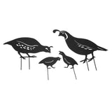 4pcs Outdoor Quail Family Yard Decor Innovative Iron Art Hand Crafted Metal Quail Stake Statue for Outdoor Garden Yard