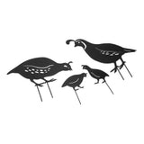 4pcs Outdoor Quail Family Yard Decor Innovative Iron Art Hand Crafted Metal Quail Stake Statue for Outdoor Garden Yard