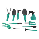 Gardening Garden Tools 10 Piece Set Scissors Spades Shovels Spray Cans Gardening Work Tools - Top-Down View