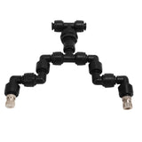 Reptiles Mist Sprinkler Double Head 360 Degree Rotation Spray Nozzle for Climbing Pet Feeding Box Silver - Low Angle