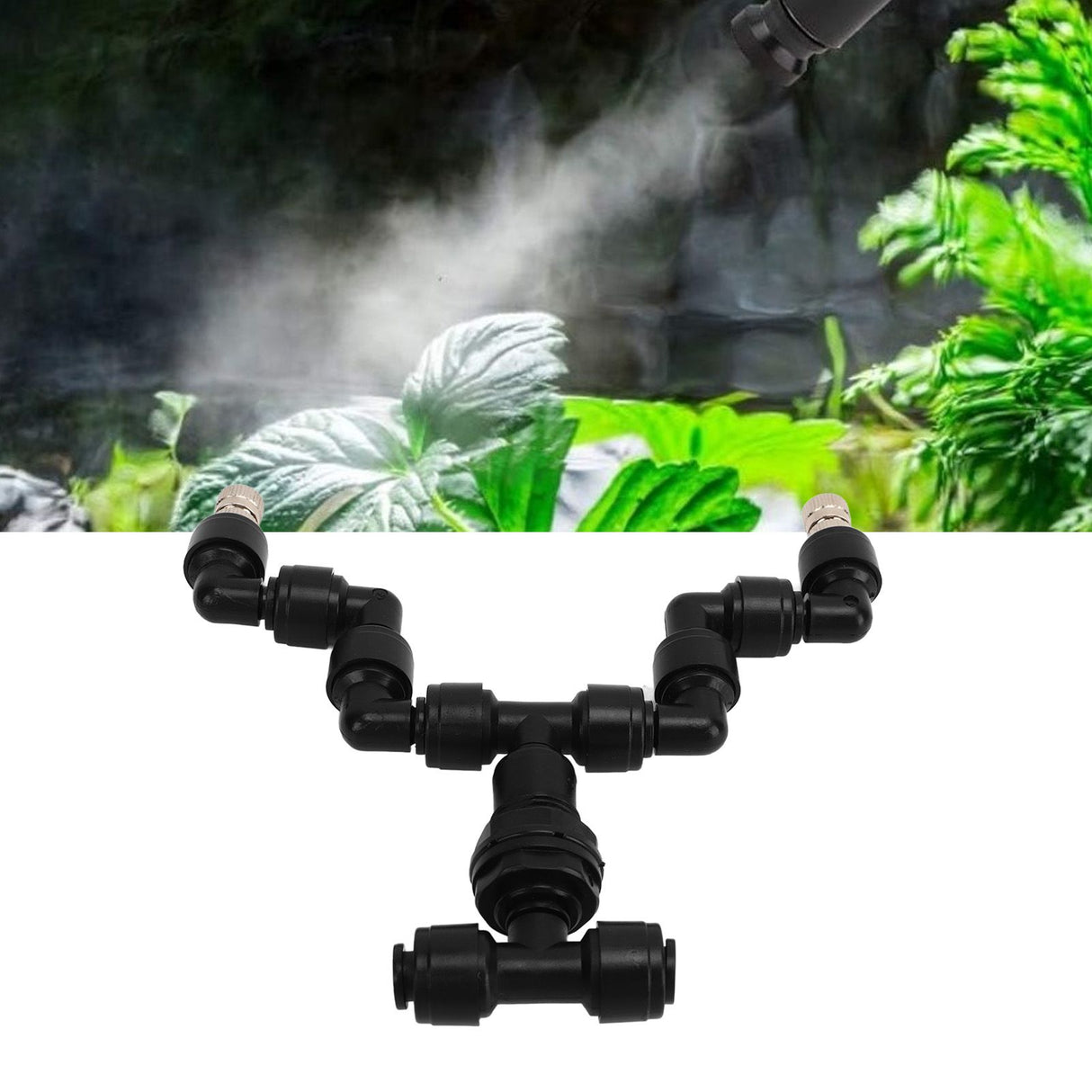 Reptiles Mist Sprinkler Double Head 360 Degree Rotation Spray Nozzle for Climbing Pet Feeding Box Silver