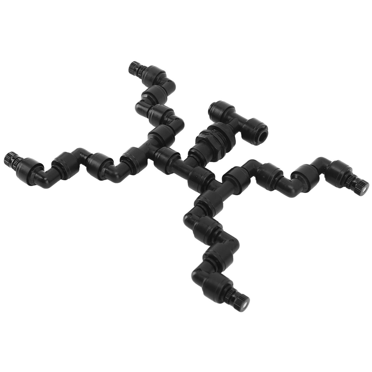 Adjustable Mist Cooling System Nozzle 360 Degree Pets Reptiles Greenhouse Rainforest Mist Maker Fogger 4 Heads Black