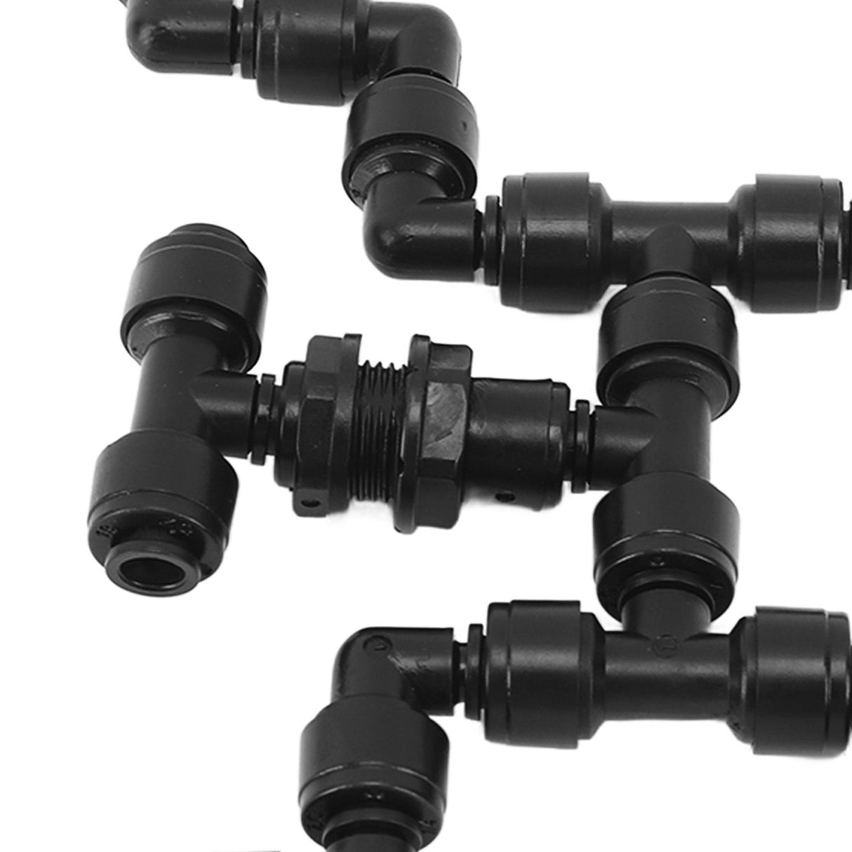 Adjustable Mist Cooling System Nozzle 360 Degree Pets Reptiles Greenhouse Rainforest Mist Maker Fogger 4 Heads Black