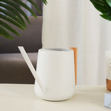 Watering Can 900ml Stainless Steel Long Spout Wooden Handle Elegant Flower Watering Pot for Garden Family Outdoor White