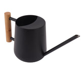 Watering Can 900ml Stainless Steel Long Spout Wooden Handle Elegant Flower Watering Pot for Garden Family Outdoor Black - 45-Degree Angle