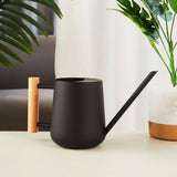Watering Can 900ml Stainless Steel Long Spout Wooden Handle Elegant Flower Watering Pot for Garden Family Outdoor Black