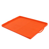 Griddle Mat Silicone Grill Cover Protective Grill Cover BBQ Grill Mat for Outdoor Cooking 22in Orange Handle