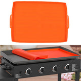 Griddle Mat Silicone Grill Cover Protective Grill Cover BBQ Grill Mat for Outdoor Cooking 22in Orange Handle