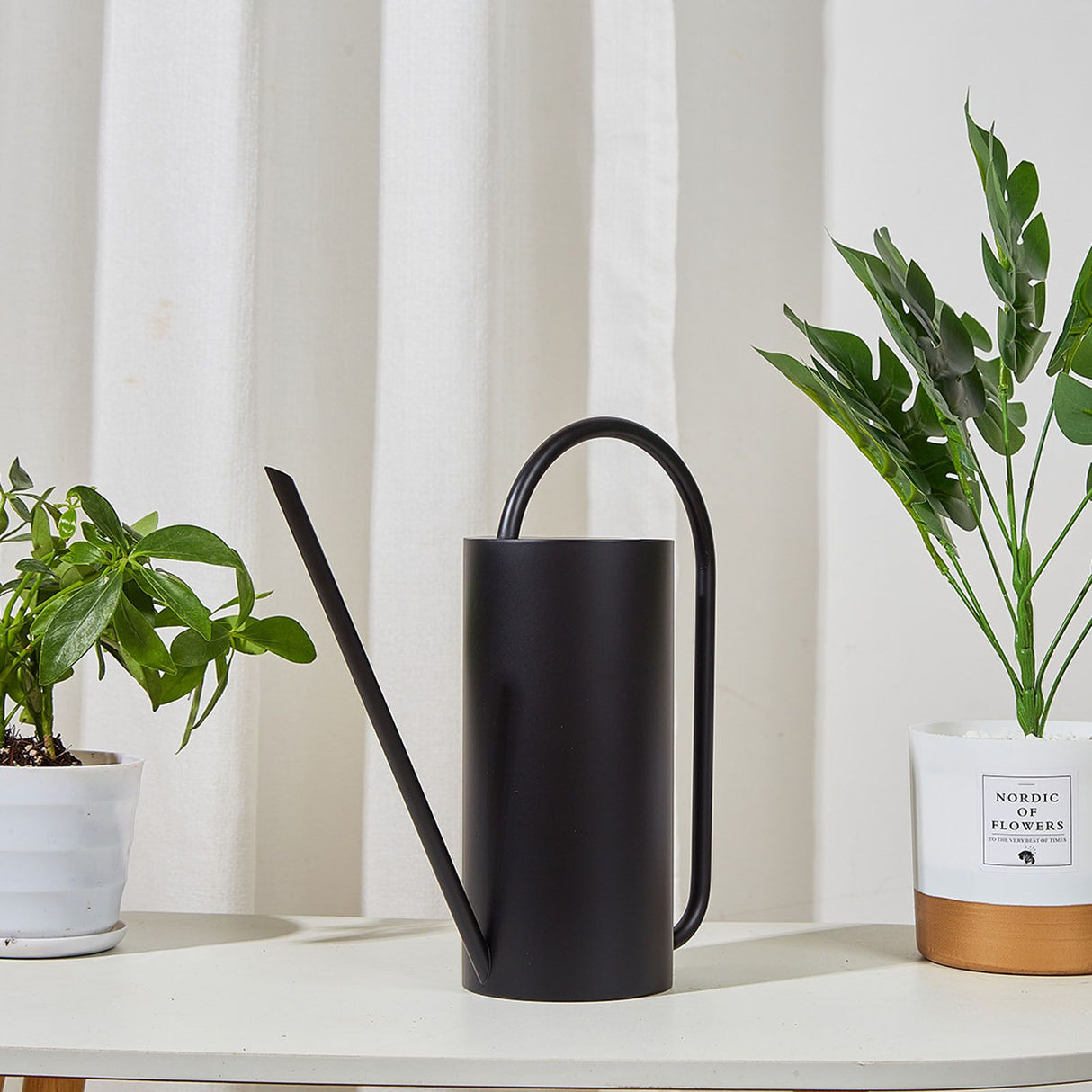 Plants Watering Can Long Spout 1500ml Large Capacity Watering Kettle Stainless Steel Pot Gardening Supplies Black