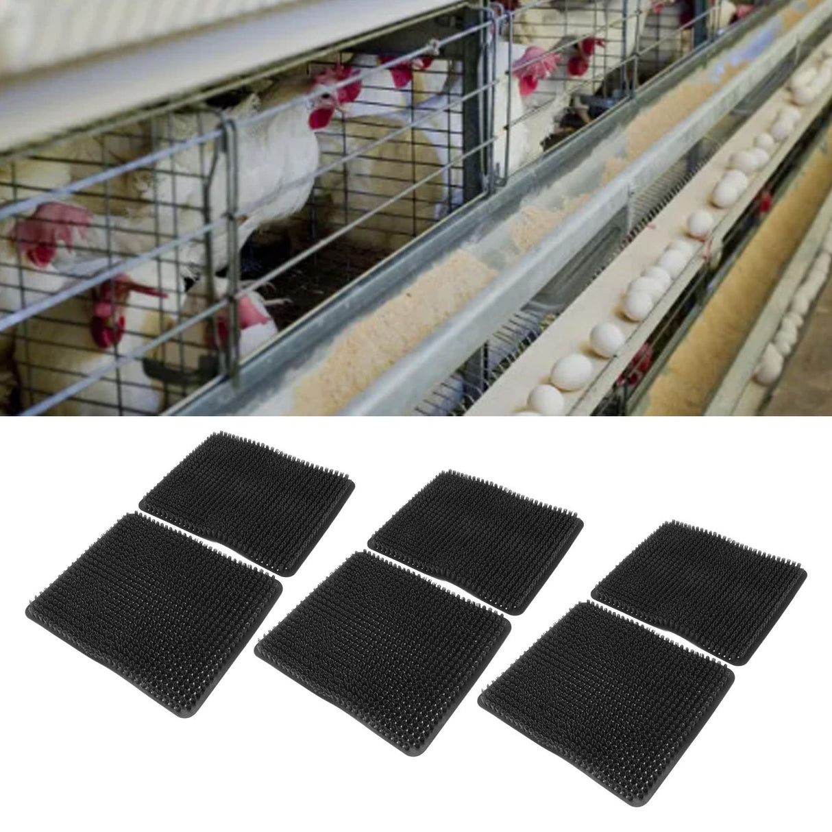 6 Pcs Chicken Nesting Box Pads PE Chicken Nesting Pads for Coop Chicken Egg Laying Accessory Black