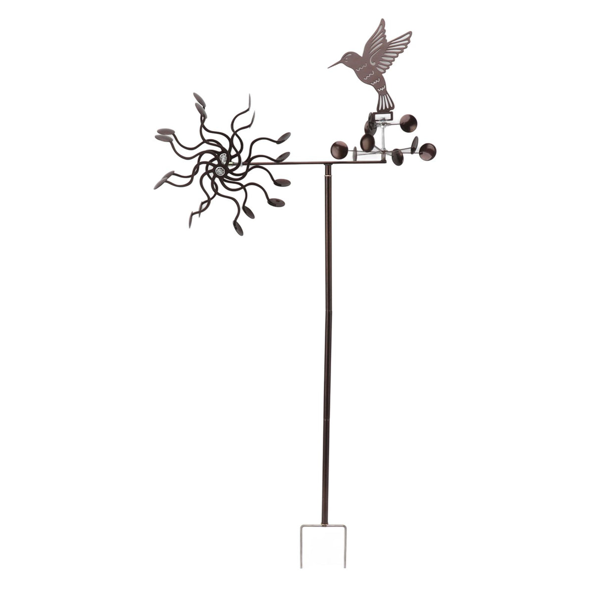 Wind Spinners Iron Hummingbird Metal Windmill Wind Sculpture for Outdoor Lawn Yard Patio Garden Ornaments