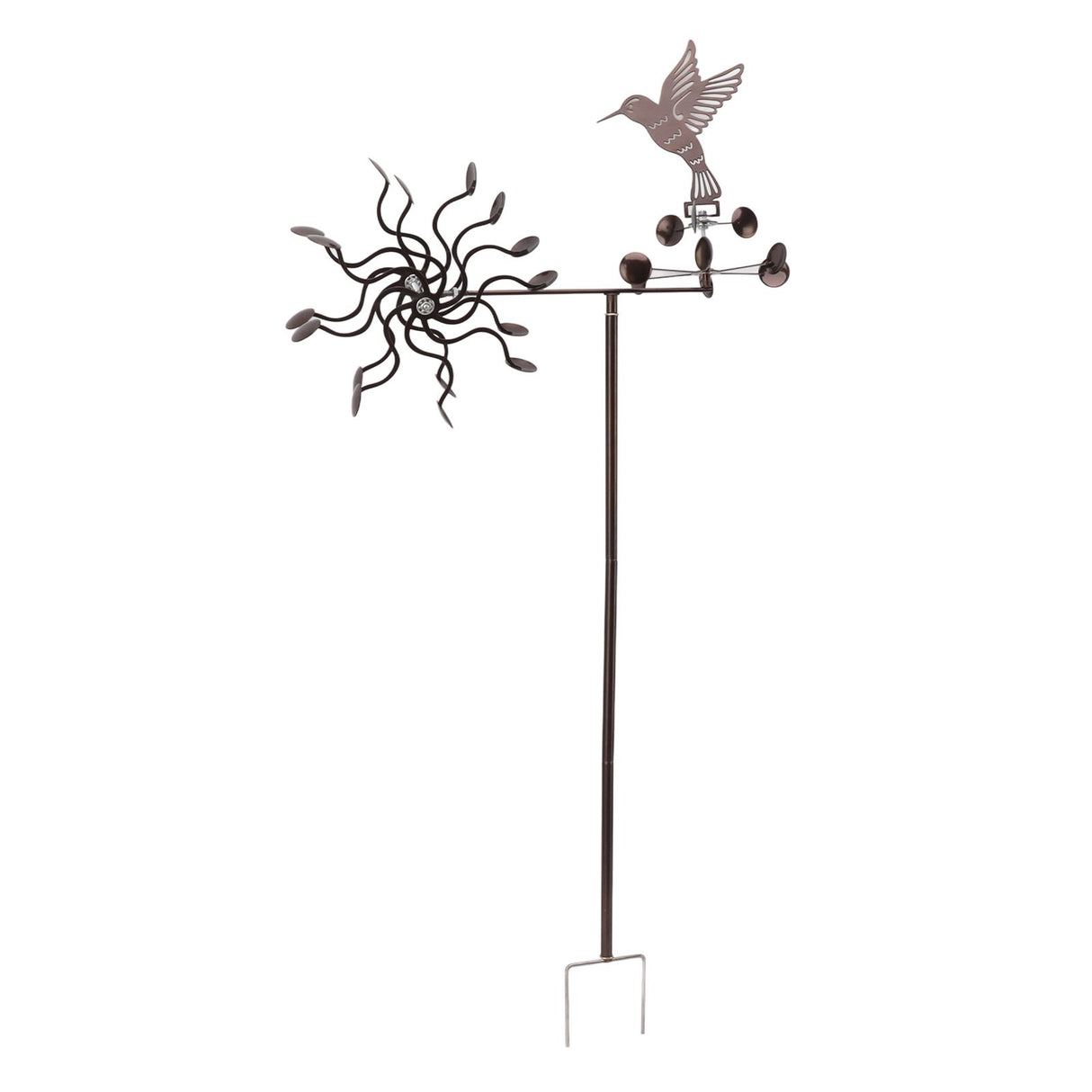 Wind Spinners Iron Hummingbird Metal Windmill Wind Sculpture for Outdoor Lawn Yard Patio Garden Ornaments