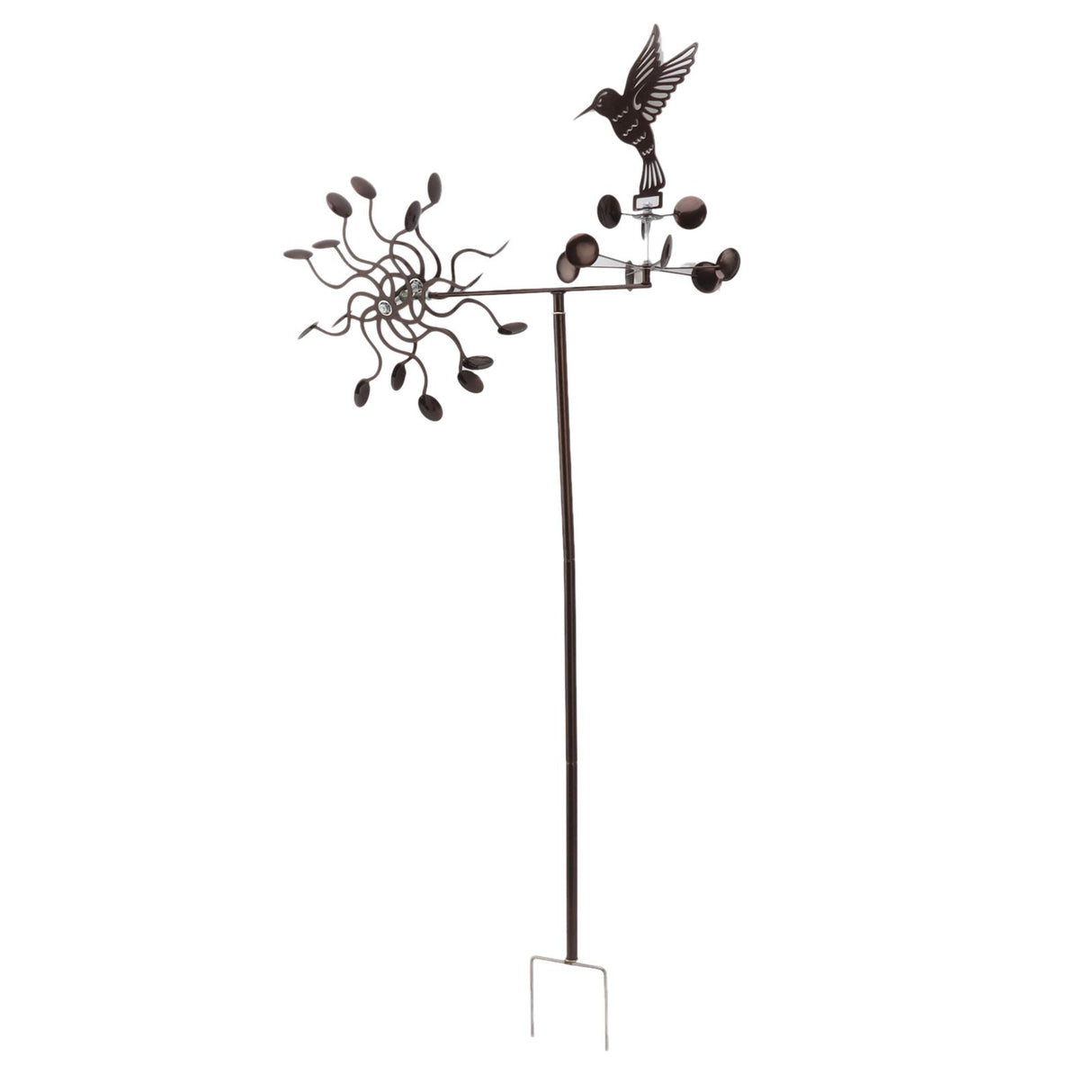 Wind Spinners Iron Hummingbird Metal Windmill Wind Sculpture for Outdoor Lawn Yard Patio Garden Ornaments
