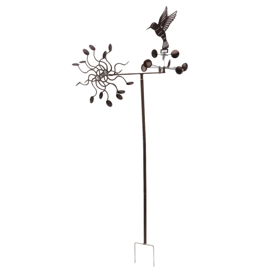 Wind Spinners Iron Hummingbird Metal Windmill Wind Sculpture for Outdoor Lawn Yard Patio Garden Ornaments