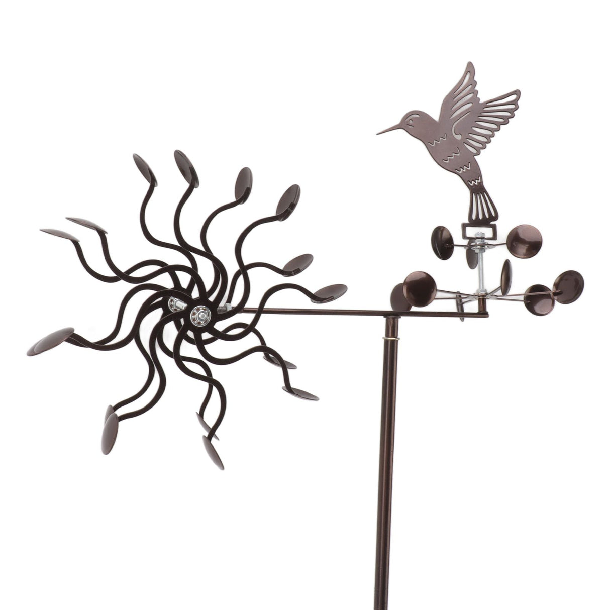 Wind Spinners Iron Hummingbird Metal Windmill Wind Sculpture for Outdoor Lawn Yard Patio Garden Ornaments
